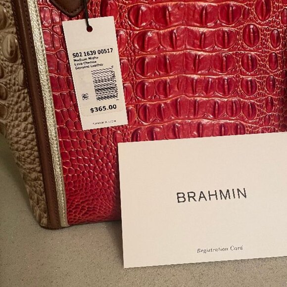 BRAHMIN CROC EMBOSSED MELBOURNE LEATHER MED./LARGE SATCHEL TOTE NWT & REGISTRAT - Picture 2 of 16